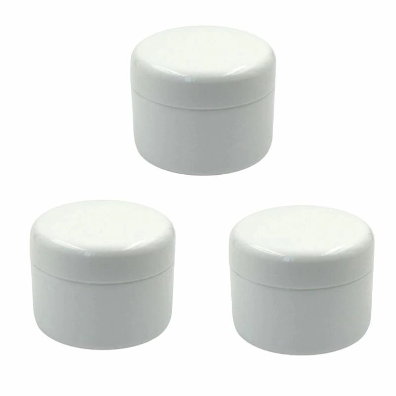 20Ml Mini White Pp Silver Edge Travel Cream Jars With Screw Lid