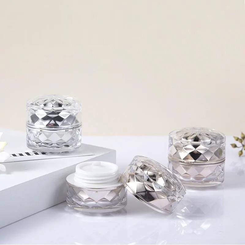7g Diamond-Shaped Plastic Jar For Cosmetics Glitter Pots